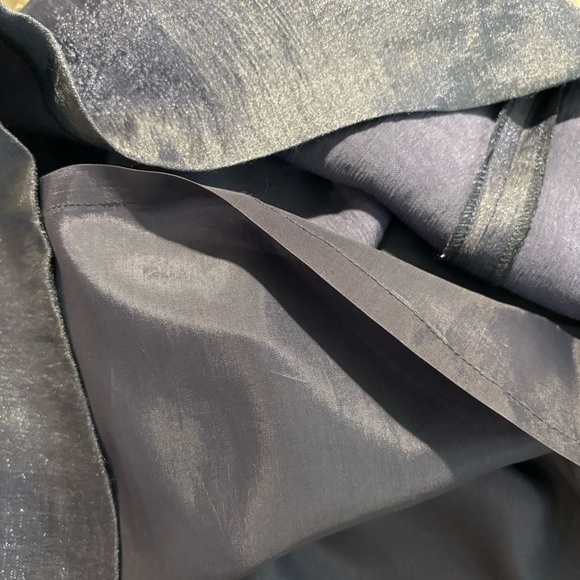 ADRIANNA PAPELL Sz 10 (estimated) Over the Knee Dress Pleated Beaded Lace Zipper - Picture 11 of 12